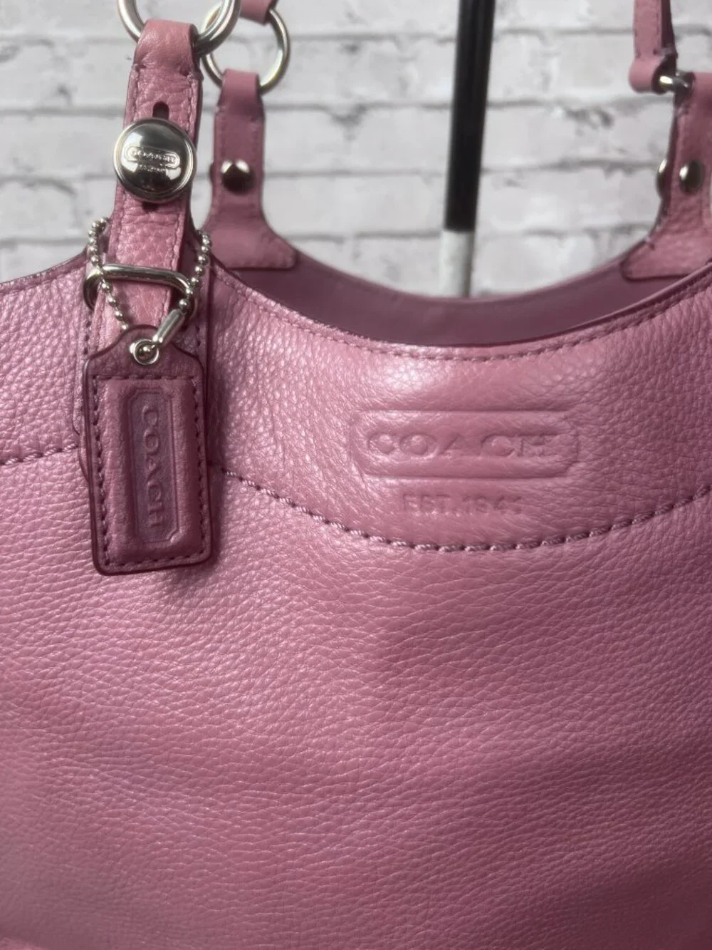 COACH F16174 Leather Handbag Lavander Women's Tote Purple